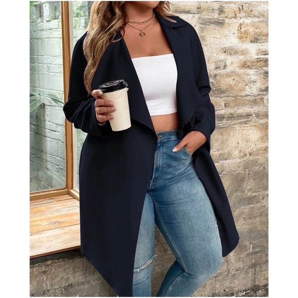 Cozy Waterfall Minimalist Light Jacket Coat - Picture 12 of 15